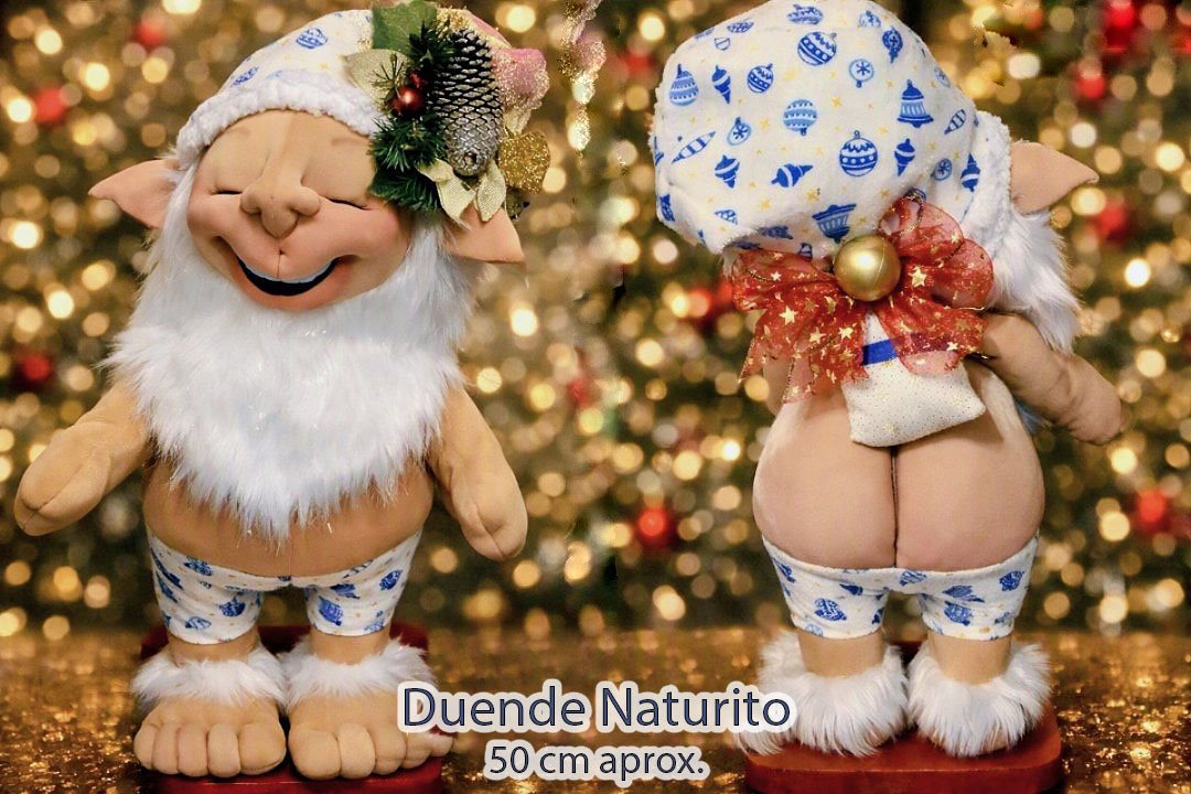 Duende Naturito azul (foto real, frente y espalda)
