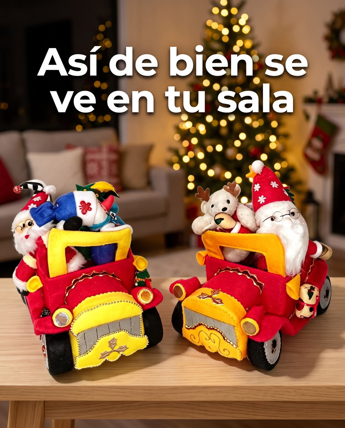 Carrito Navideño artesanal 23 x 25 cm hecho a mano