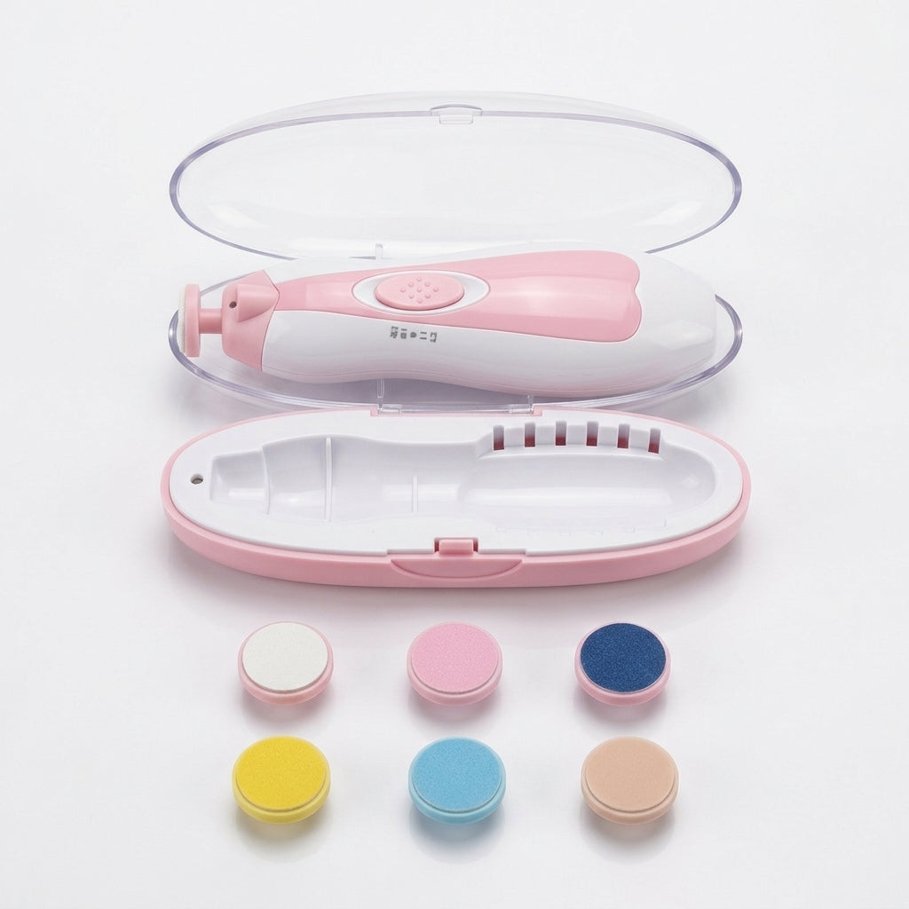 Corta Uñas Eléctrico para Bebé - Pulidor 6 en 1 con Luz LED, 4 Velocidades