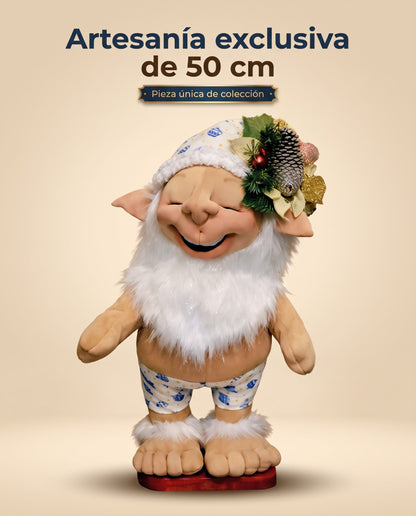Duende Naturito azul, artesanía exclusiva de 50 cm