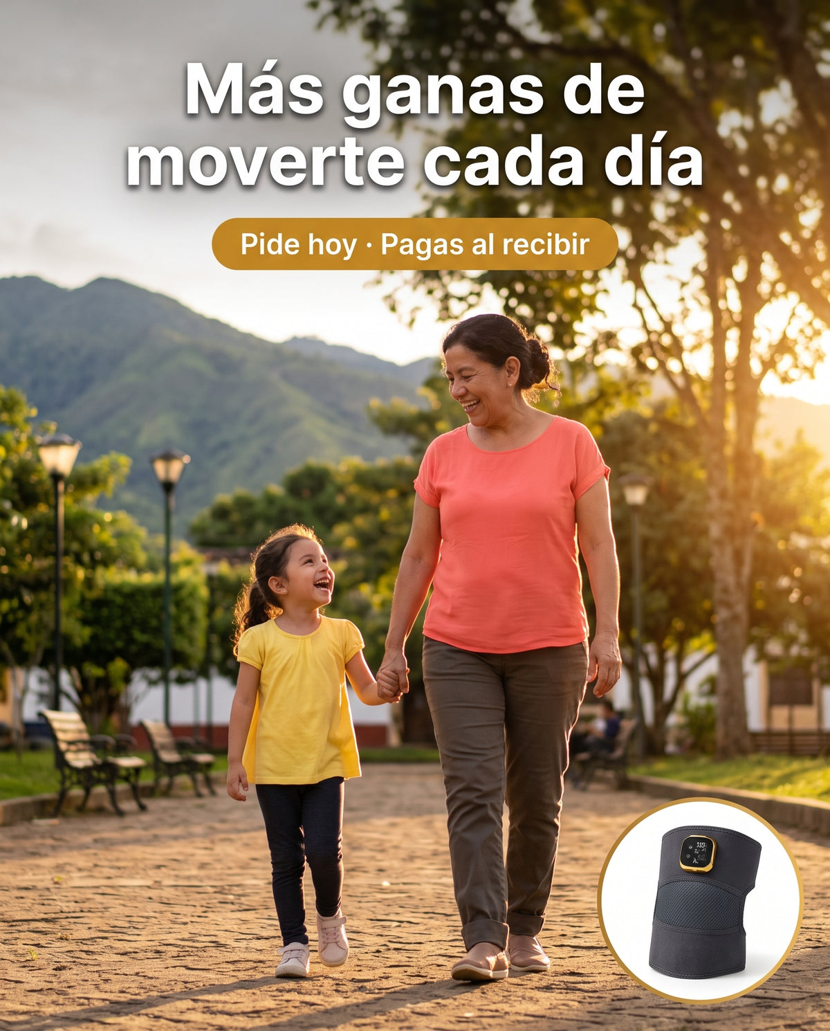 Masajeador de Rodilla Térmico Inalámbrico - Calor 50°C, Vibración y Recargable USB-C